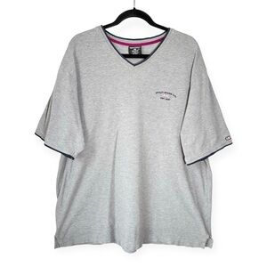 Ralph Lauren Polo Jeans Co Knit T-Shirt 2XL Heavyweight USA American Flag Gray